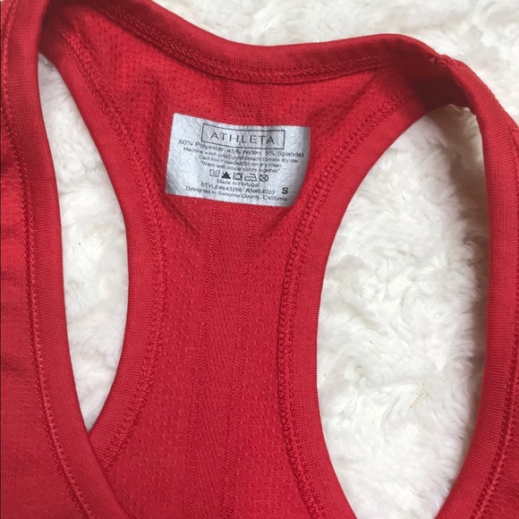 Athleta Red Ruched Tank - Picture 3 of 5